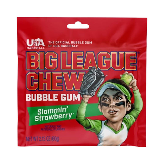 Big League Chew Bubble Gum - Slammin' Strawberry