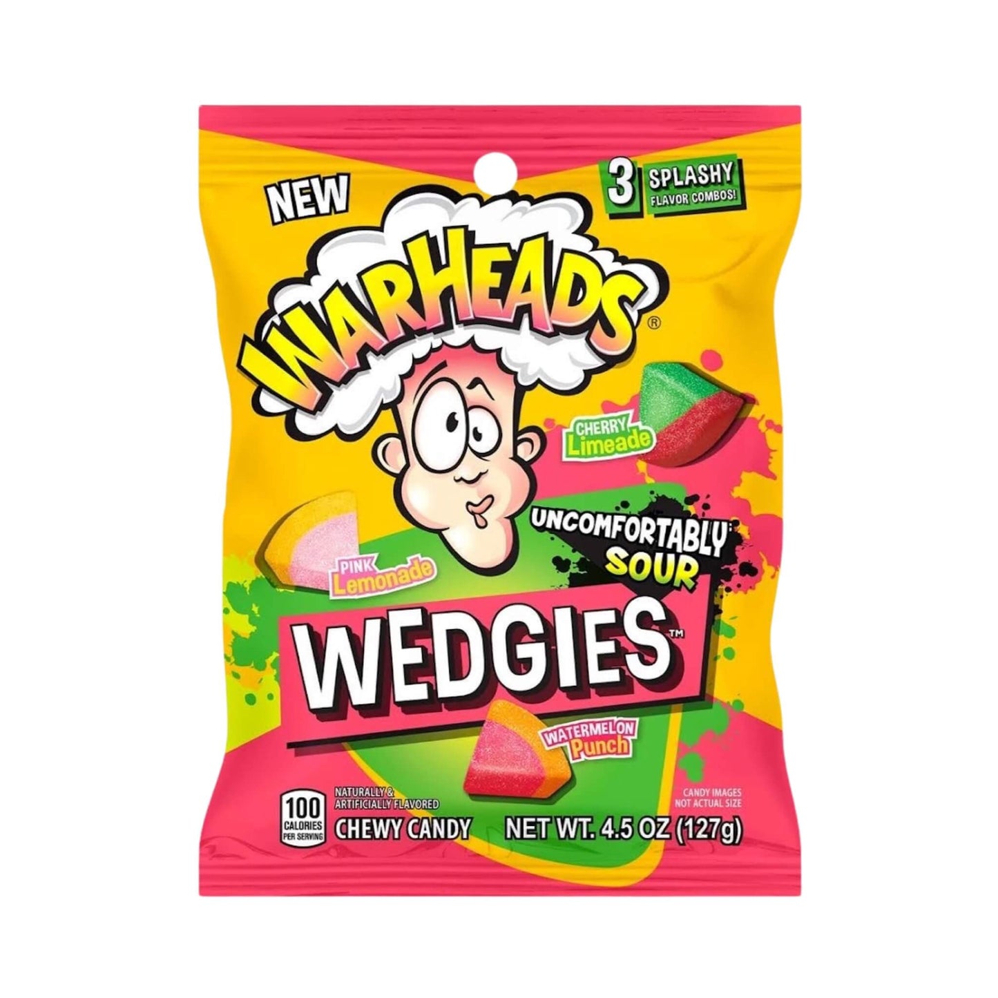 Warheads Uncomfortably Sour Wedgies Chewy Candy 4.5 oz Bag